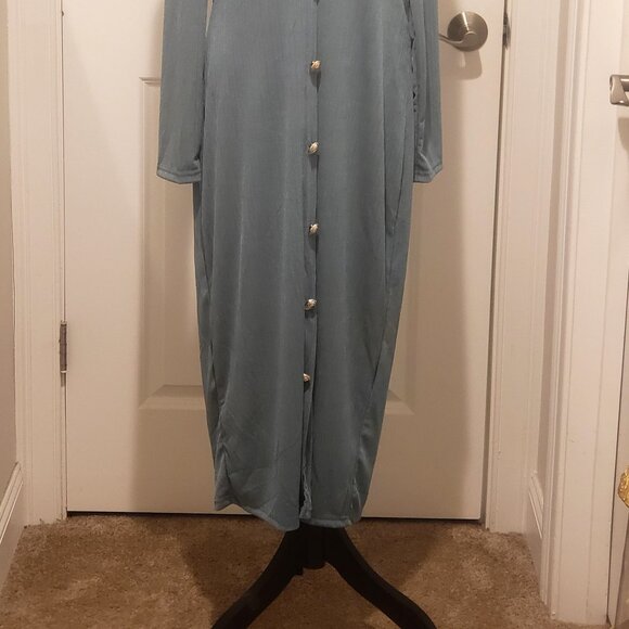 REDUCED-Women's Maxi Length Button Frnt day dress by SHEIN Sz XXL New With TAGS! - Picture 2 of 4